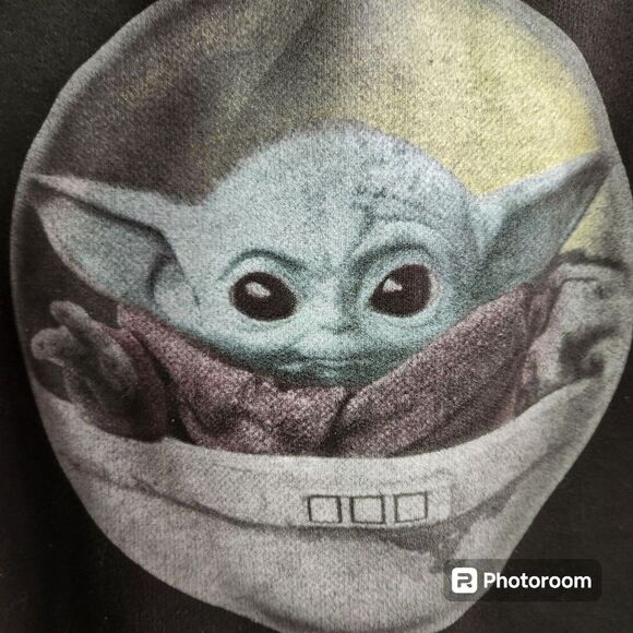 Star Wars The Child Grogu in Carrier Hooded Sweatshirt Womens SZ Small Kidcore - Picture 2 of 4